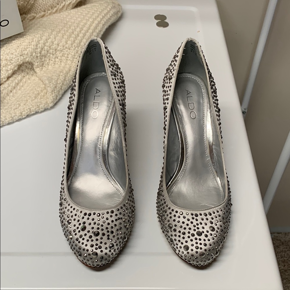 ALDO Silver Studded Women's Heels